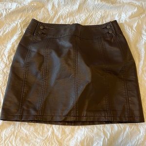 Free people brown leather skirt